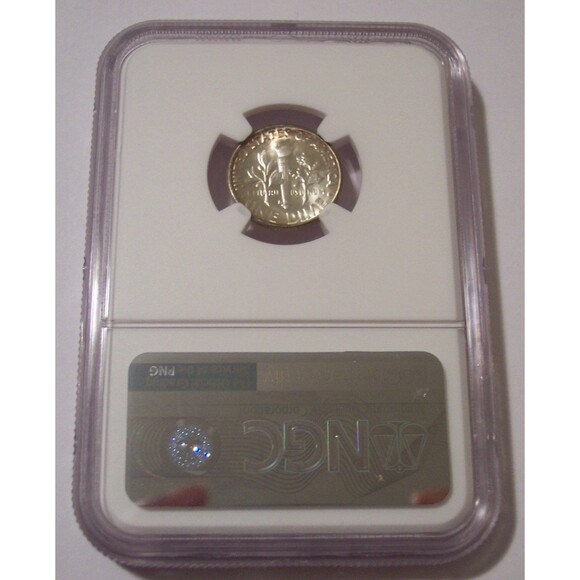 1954 S Roosevelt Dime MS66 NGC Nice Toning - Picture 2 of 4